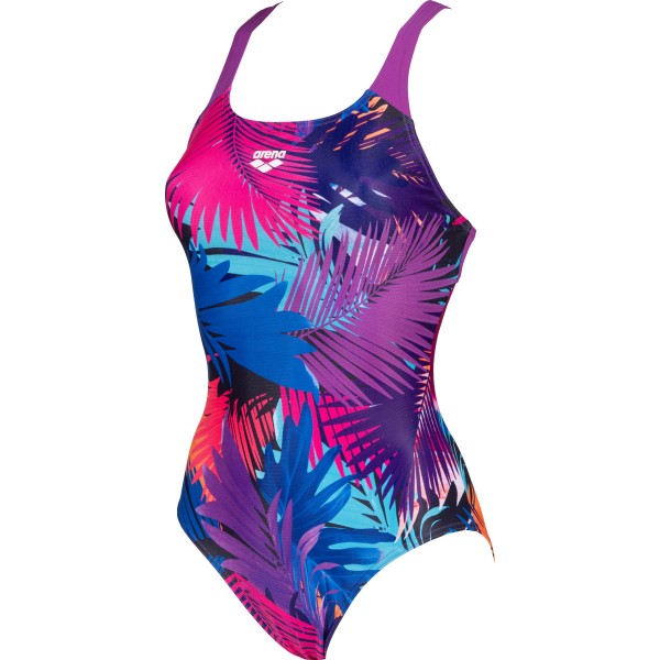 Arena Palm Print Swim Pro Back Badeanzug (blau)