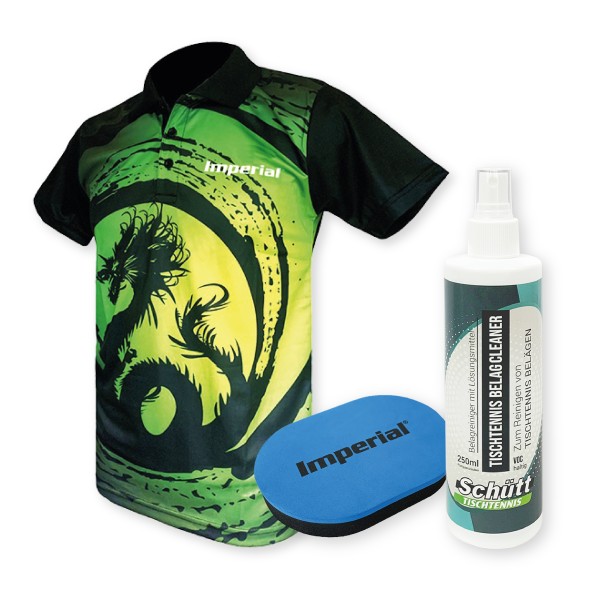 Kombiangebot Tischtennis - Imperial Dragon Shirt + Tischtennis Belagreiniger + Reinigungsschwamm