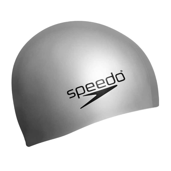 SPEEDO Silikon-Badekappe (plain-moulded - grau)